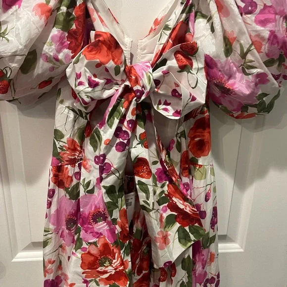 Abercrombie & Finch Floral Puff Sleeve Dress size Medium - Picture 4 of 7